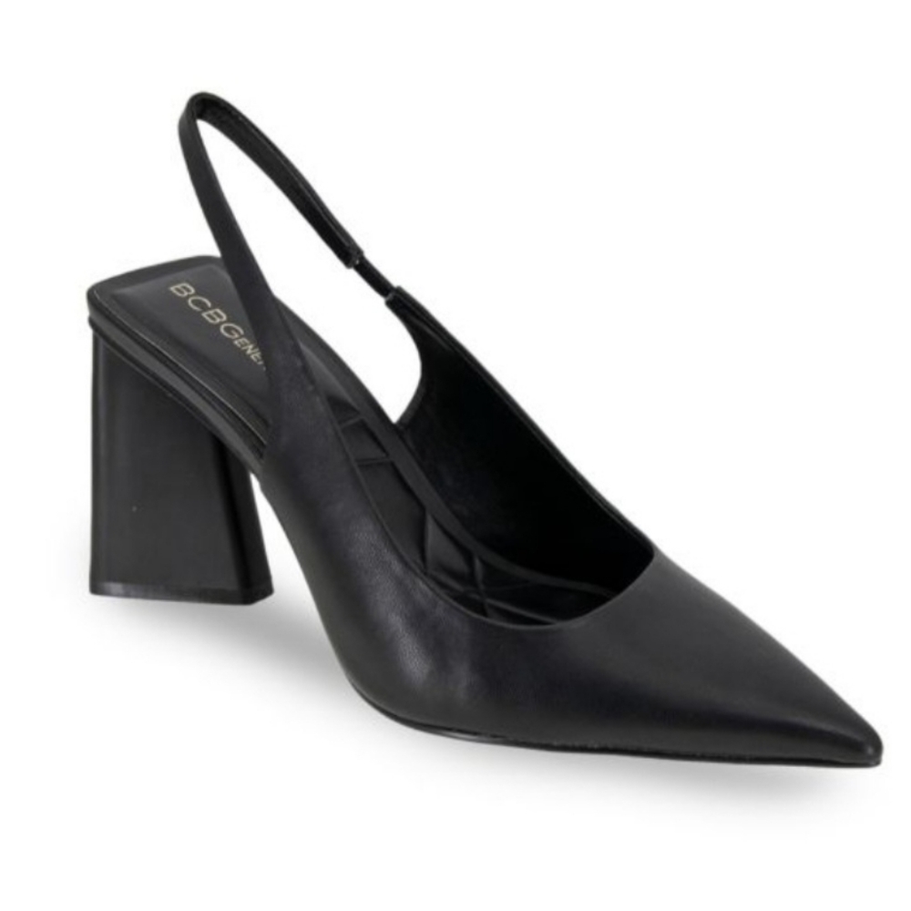 BCBGeneration Trina  Elegant Black Slingback Block Heels New W/O Box Sz 6.5 - Picture 2 of 12
